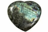 Large, Flashy Polished Labradorite Heart - Madagascar #191361-1